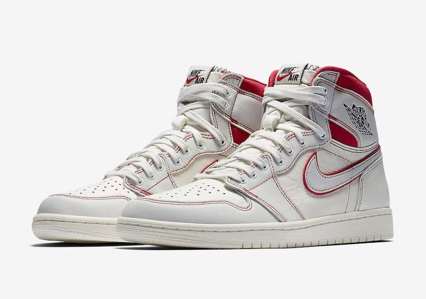 Air Jordan 1 Sail University Red 555088-160???????????????